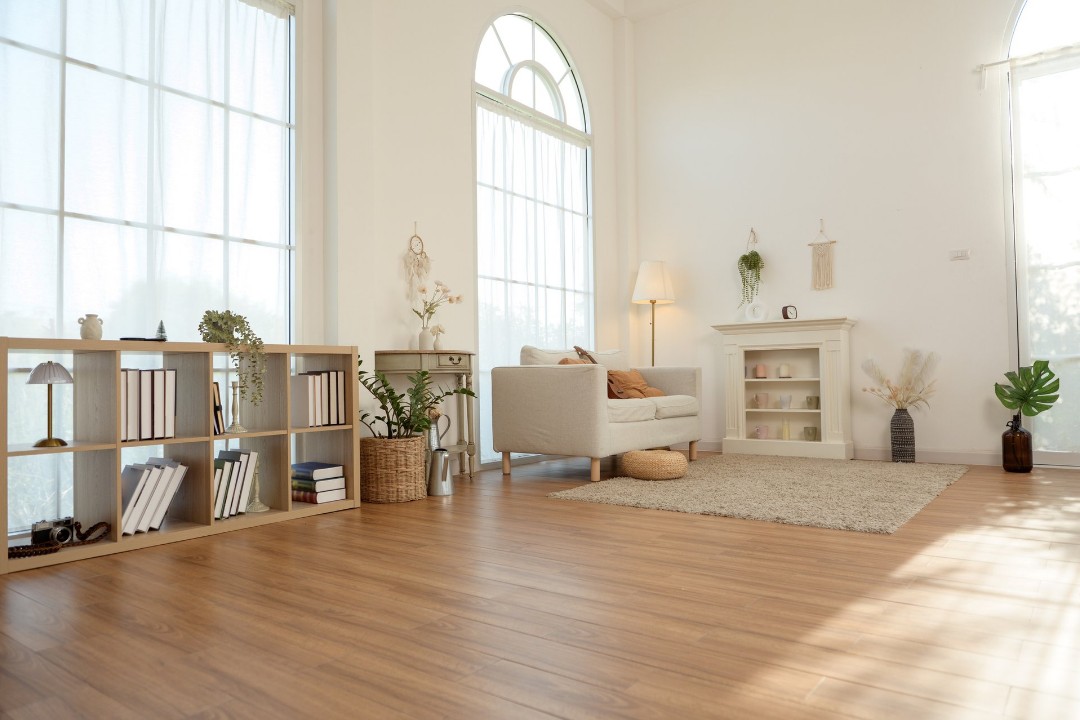 Professionally cleaned LVP floors in a home