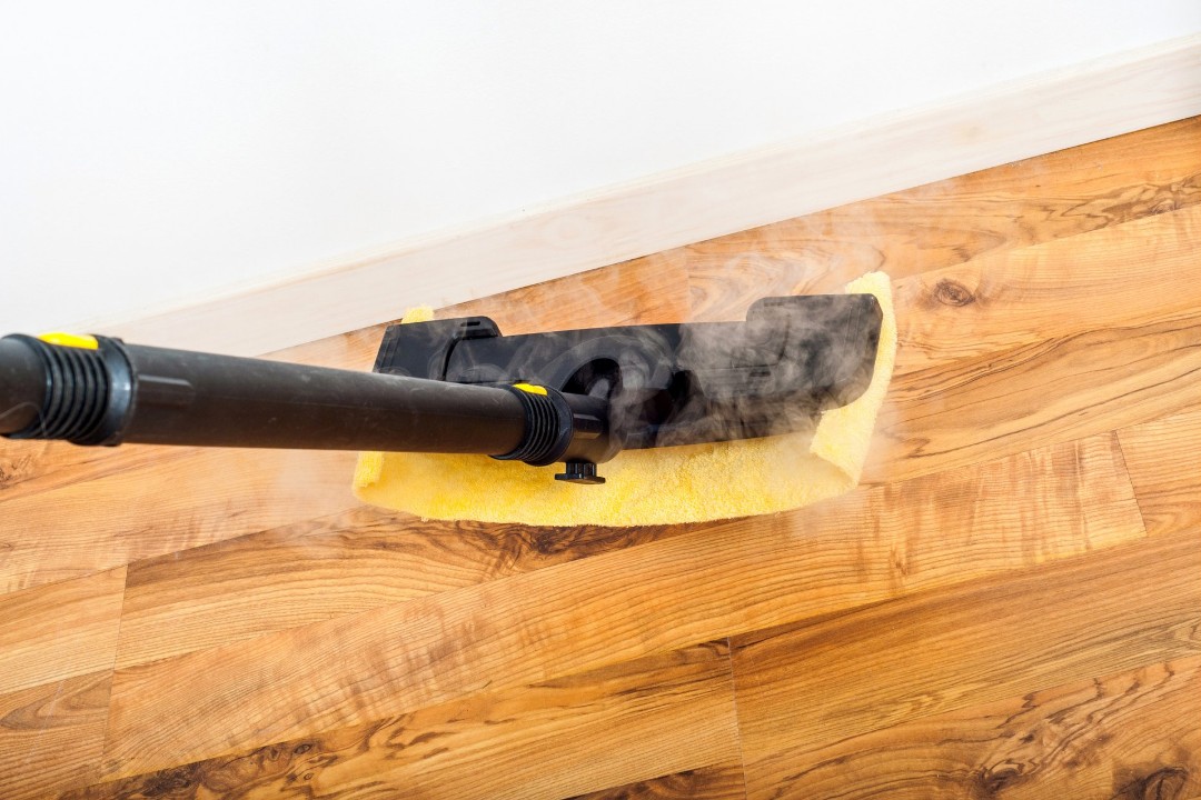 Steam mopping laminate flooring